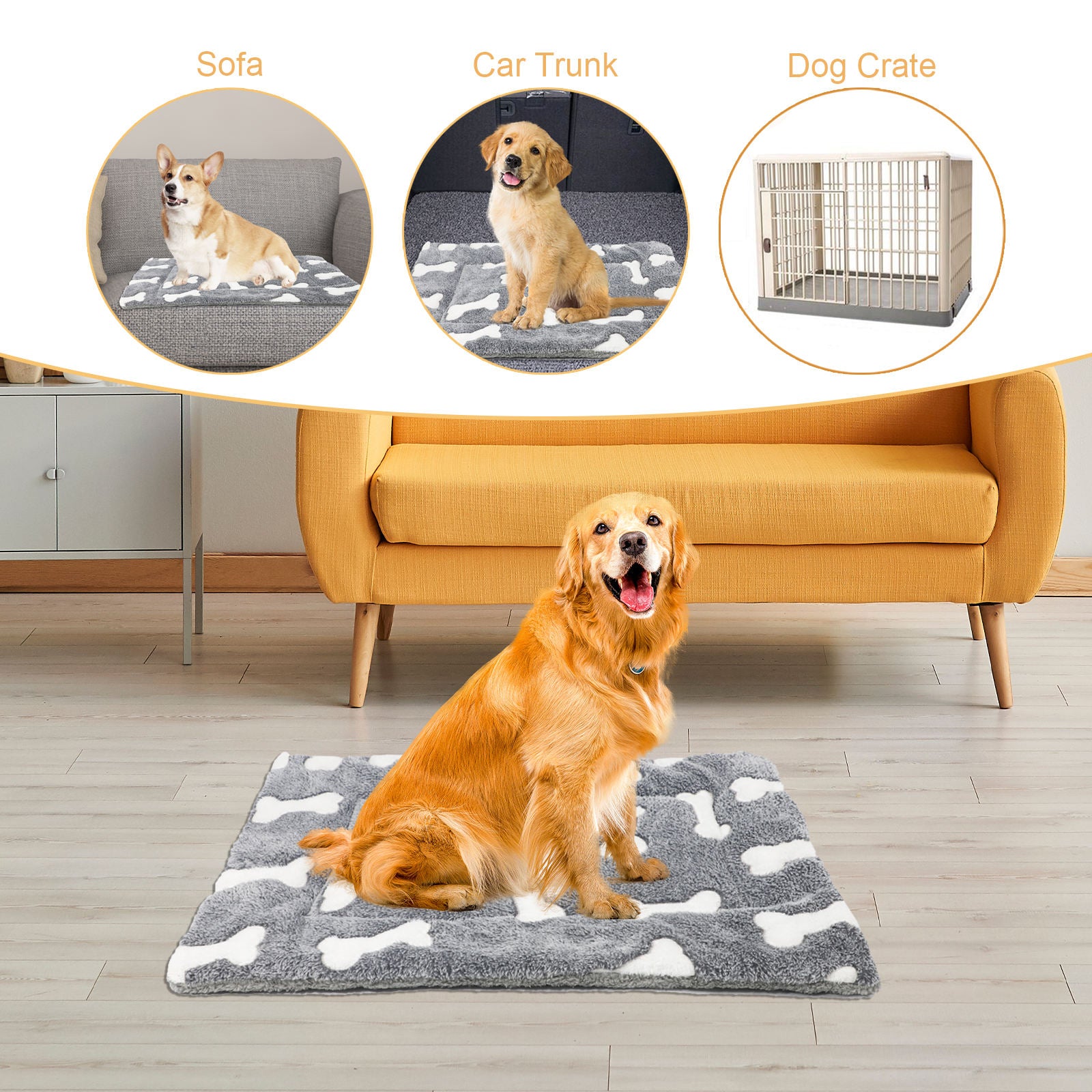 Cozy Up Your Pup: Self-Warming Reversible Fleece Crate Mat for Dogs & Cats
