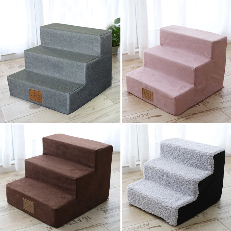 Pet Climbing Ladder: Comfy Sponge Steps to Bed