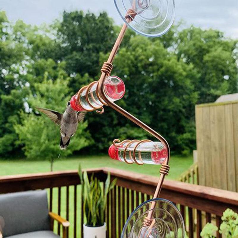 Charming Suction Cup Hummingbird Feeder – Easy Clean Garden Joy