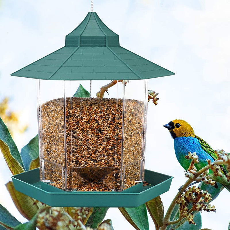 Delightful Bush Bird Feeder: Easy Hang with Rope & Lanyard