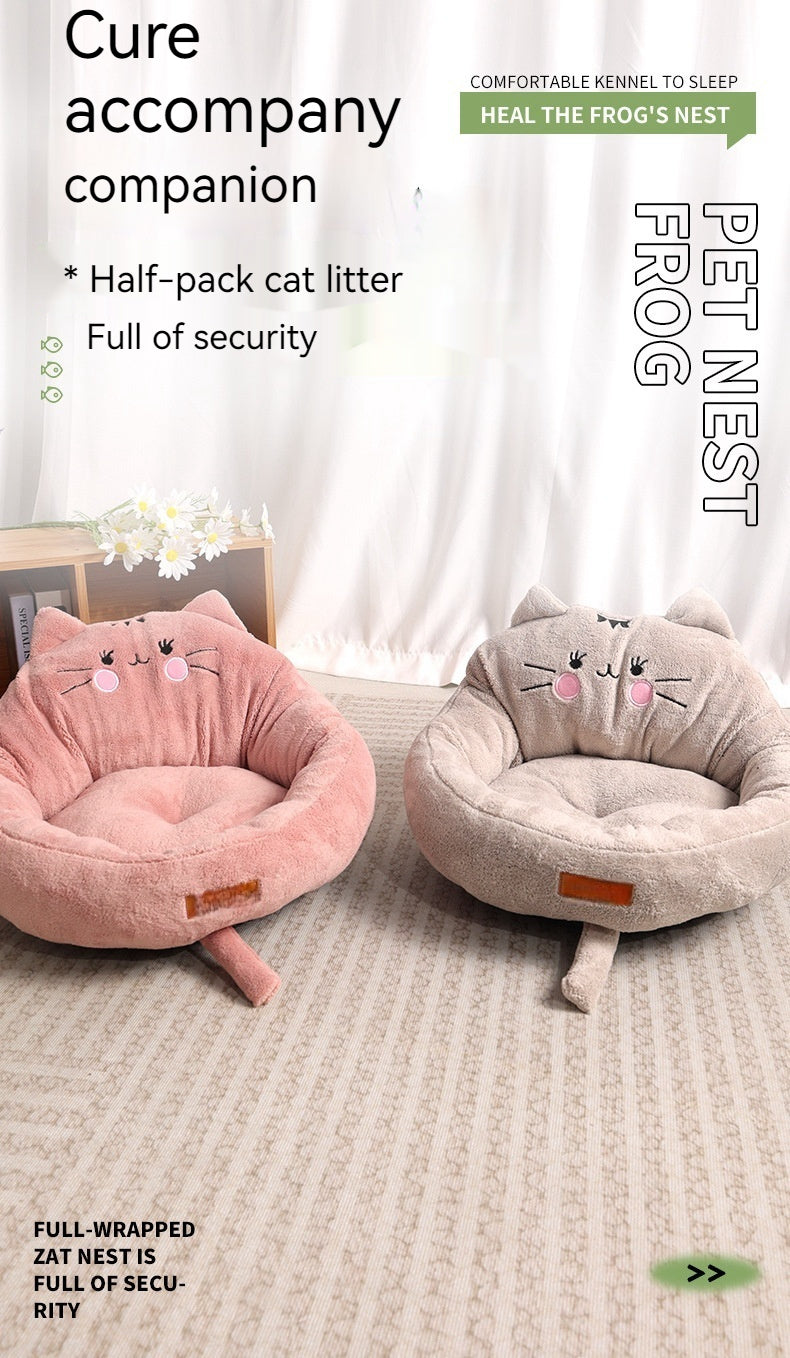 Cozy Cartoon Pet Bed for Happy Naps