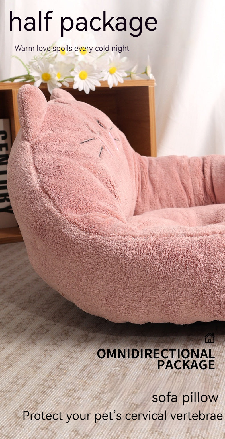Cozy Cartoon Pet Bed for Happy Naps