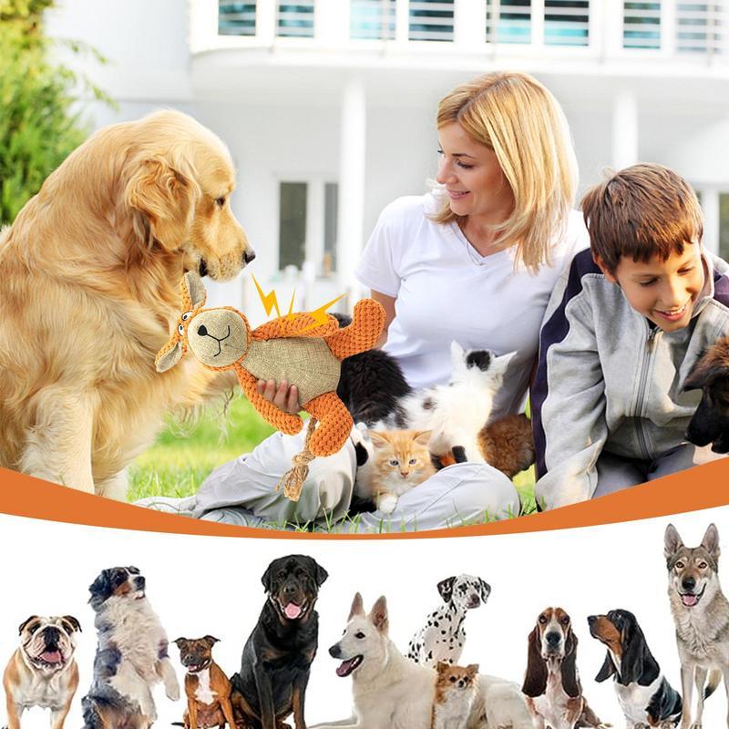 Squeaky Plush Dog Toy for Fun and Clean Teeth