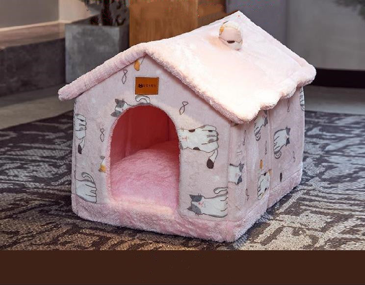 Cozy Foldable Winter Pet House for Dogs & Cats