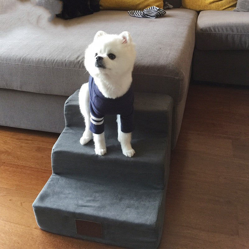 Pet Climbing Ladder: Comfy Sponge Steps to Bed