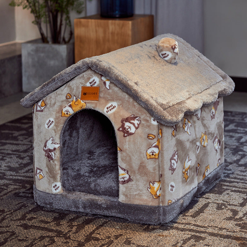 Cozy Foldable Winter Pet House for Dogs & Cats