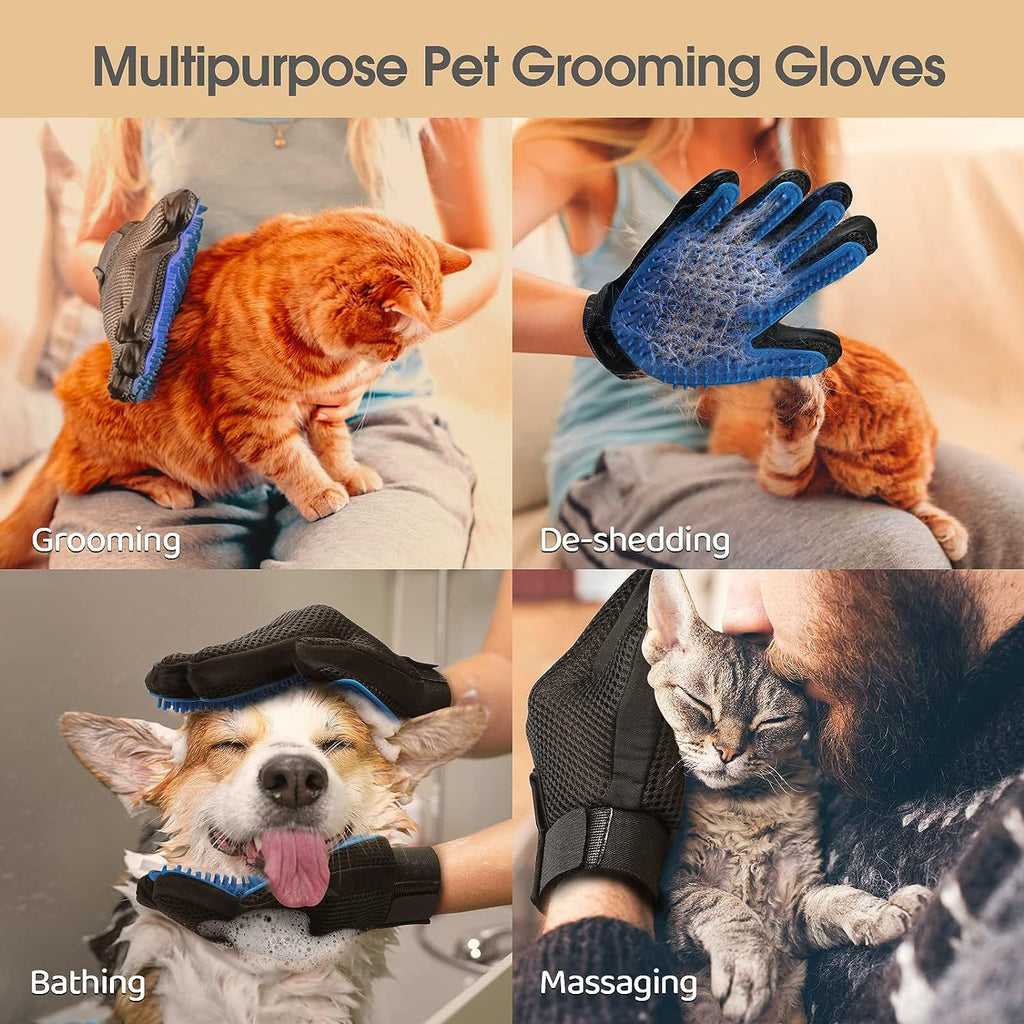 Effortless Shedding Solution: Comfortable Grooming Mitts for Pets