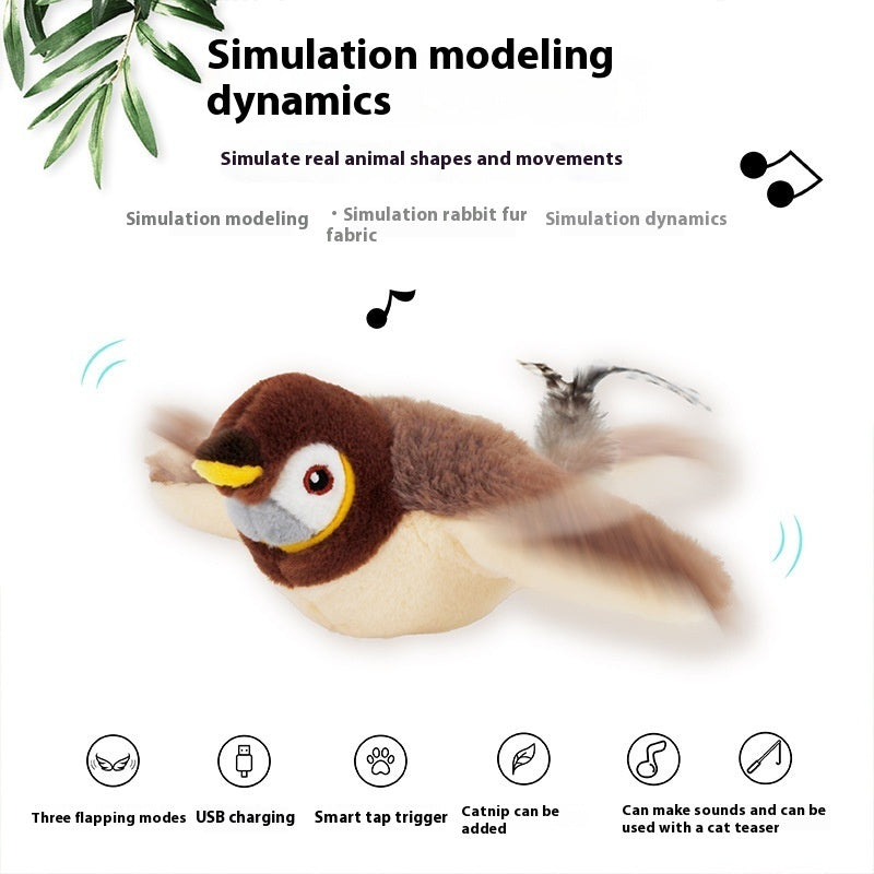 Sweet Plush Bird Buddy: Automatic Playtime for Happy Cats
