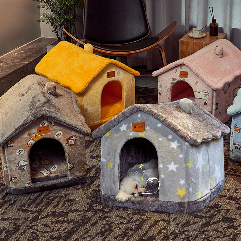 Cozy Foldable Winter Pet House for Dogs & Cats