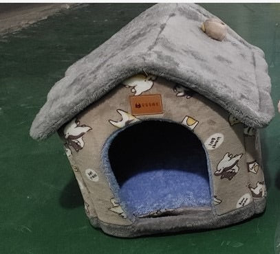 Cozy Foldable Winter Pet House for Dogs & Cats
