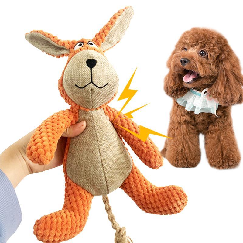 Squeaky Plush Dog Toy for Fun and Clean Teeth