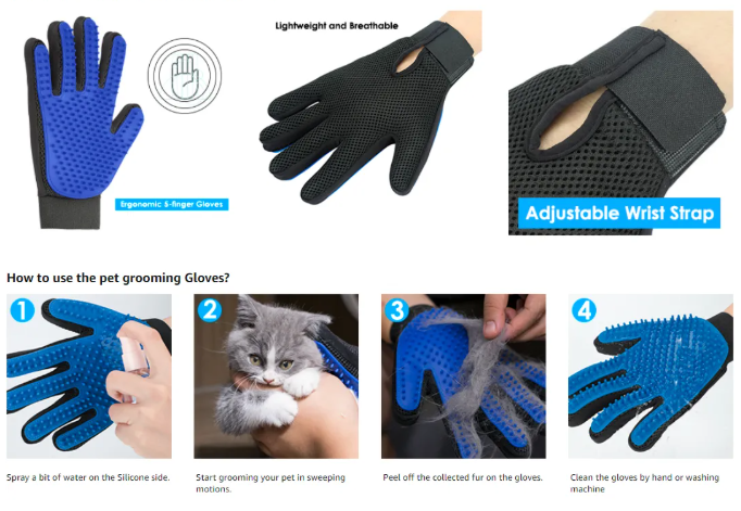 Effortless Shedding Solution: Comfortable Grooming Mitts for Pets