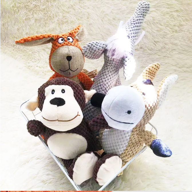 Squeaky Plush Dog Toy for Fun and Clean Teeth