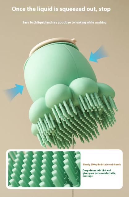 Fun Pet Bath Massage Silicone Comb