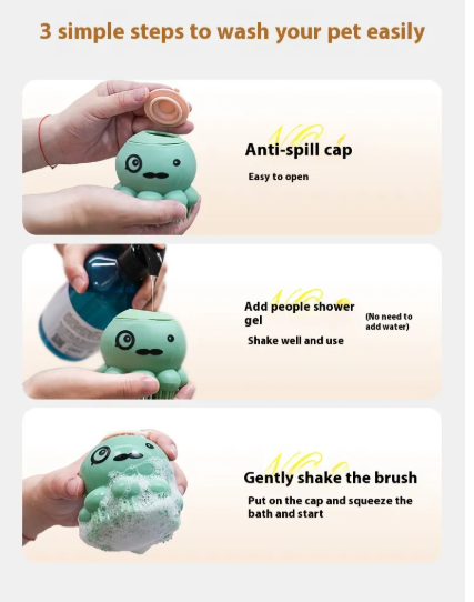 Fun Pet Bath Massage Silicone Comb