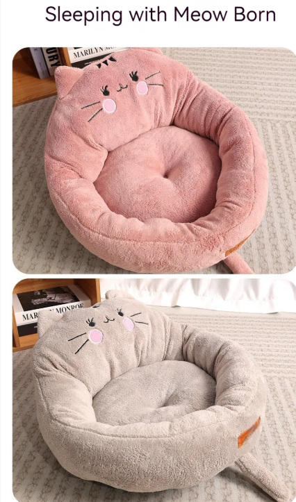 Cozy Cartoon Pet Bed for Happy Naps