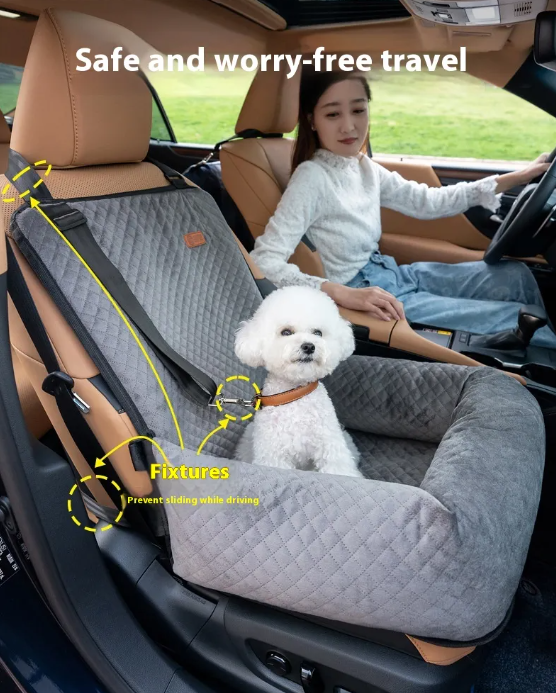 Cozy Car Seat Bed for Happy Pet Adventures