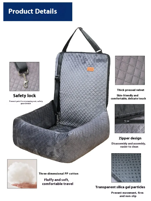 Cozy Car Seat Bed for Happy Pet Adventures