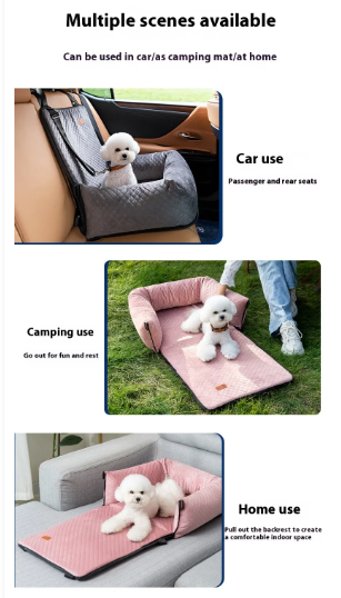 Cozy Car Seat Bed for Happy Pet Adventures