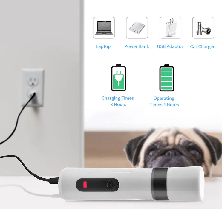 Gentle Rechargeable Dog Nail Clippers for Stress-Free Grooming