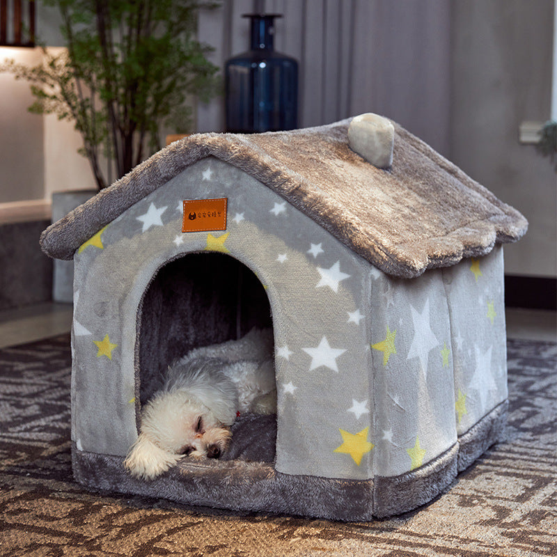 Cozy Foldable Winter Pet House for Dogs & Cats
