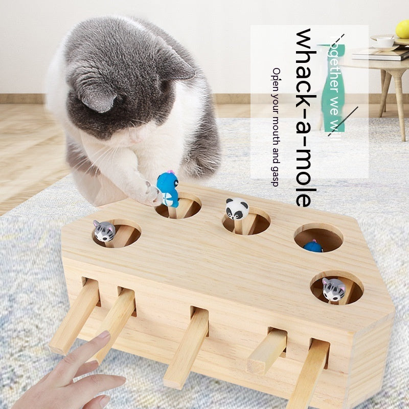 Pawsome Whac-a-Mole: Solid Wood Cat Puzzle