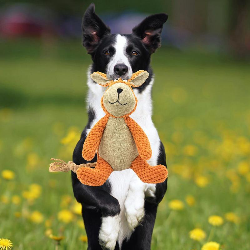 Squeaky Plush Dog Toy for Fun and Clean Teeth