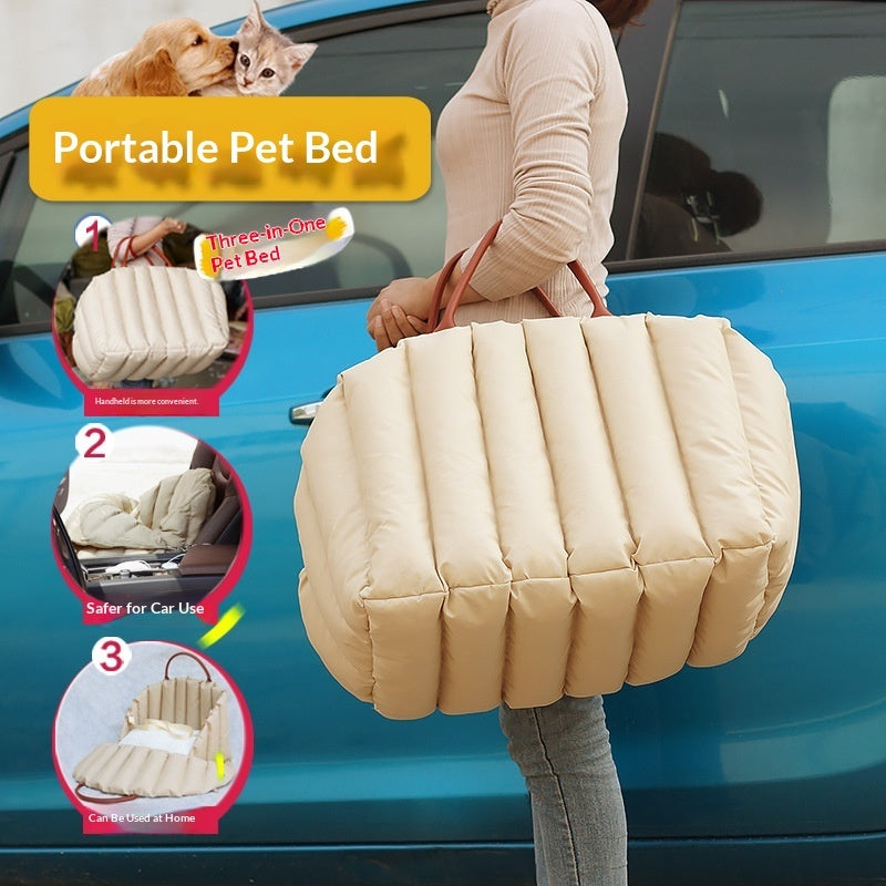 Cozy Portable Pet Carrier for Happy Car Adventures