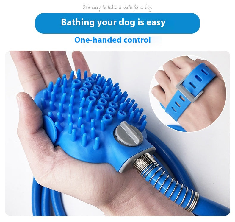 Gentle Dog Bathing Gloves with Built-in Sprayer