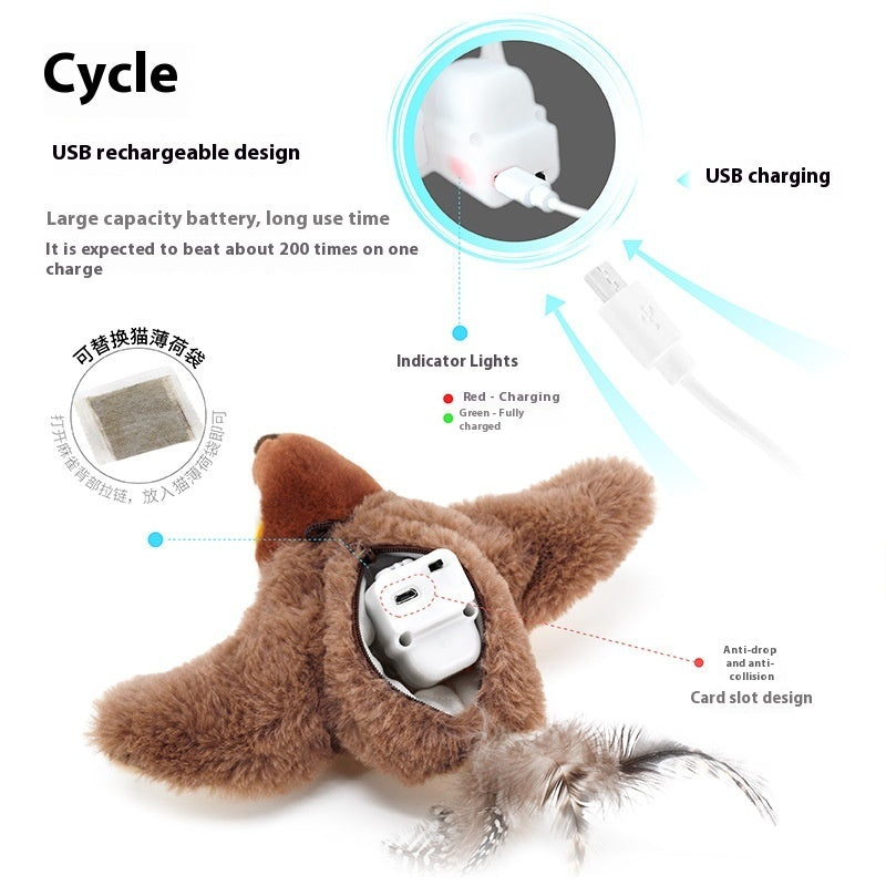 Sweet Plush Bird Buddy: Automatic Playtime for Happy Cats