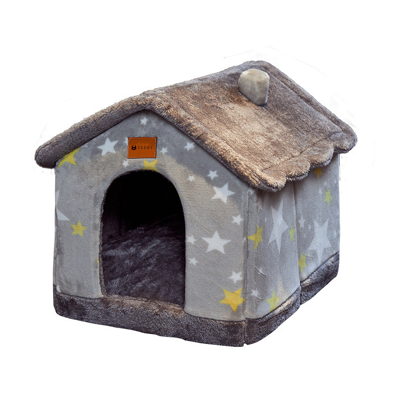 Cozy Foldable Winter Pet House for Dogs & Cats