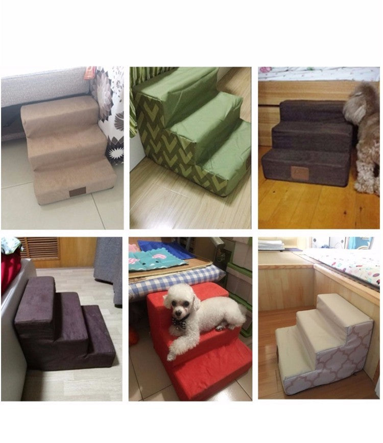 Pet Climbing Ladder: Comfy Sponge Steps to Bed